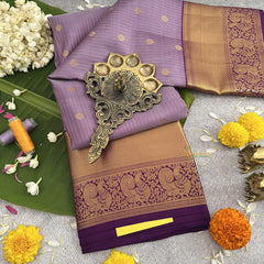 Lavender Vairaoosi Korvai Pure Silk Saree - VS3997