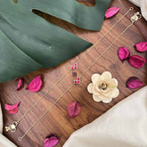 Vriksham Precious Designer Jadau Kundan Anklets-Red-J3970