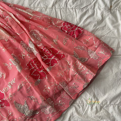 Peach Colour Embroidered Girls Lehenga Set -VS3773