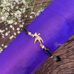 Vriksham Unique Bird Style AD Stone Mangalsutra Bracelet-Red-G18792