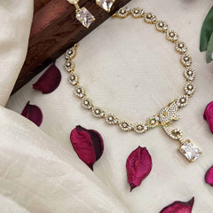 Vriksham Elegant Floral Sparkling Elephant With AD Stone Neckpiece-G20424