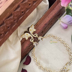 Vriksham Elegant Floral Sparkling Elephant With AD Stone Neckpiece-G20424