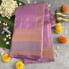 Lavender Pure Silk Saree - VS3990