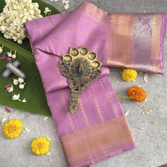 Lavender Pure Silk Saree - VS3990