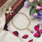 Vriksham Elegant Floral Sparkling Elephant With Red Stone Neckpiece-G20423