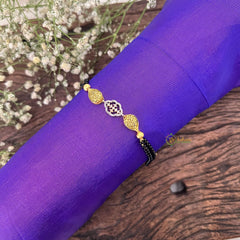 Vriksham AD Stone Floral With Two Drop  Mangalsutra Bracelet With Gold Plating-G18779