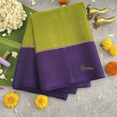 Olive Green Korvai Kanchi Pure Soft Silk Saree - VS4007