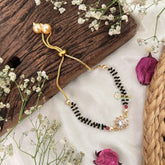 Vriksham Designer Sunflower Style Pendant Mangalsutra Bracelet-G18775