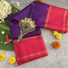 Purple Korvai Kanchi Soft Silk Saree - VS4008