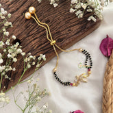 Vriksham Unique Bird Style AD Stone Mangalsutra Bracelet-Red-G18792