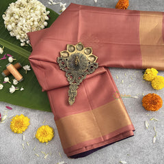 Bronzer Color Kolam Butta Kanchi Pure Soft Silk Saree - VS4009