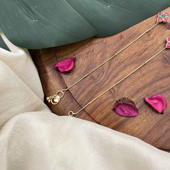 Vriksham Precious Jadau Kundan Anklets -Floral-Red Green-J3978