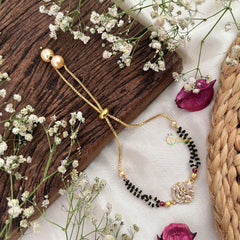 Vriksham AD Stone Half Circle With Pear Shape Adjustable Mangalsutra Bracelet-G18801