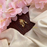 Vriksham Antique Gold Gajmukh Vanki Style Gold Kemp Finger Ringe-White-G21776