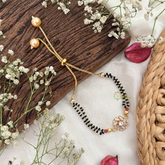 Vriksham Artificial Stones Folral Mangalsutra Bracelet-Red-G18786