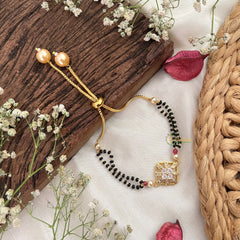 Vriksham Designer Diamond Shape Gold plated Mangalsutra Bracelet-G18798