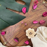 Vriksham Leaf Style Jadau Kundan Anklets-Red-J3982