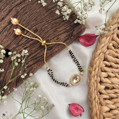 Vriksham Designer Pear Shape Gold plated Mangalsutra Bracelet-G18799