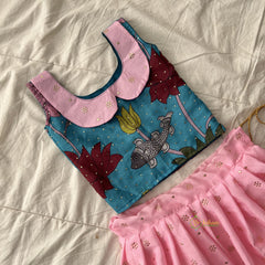 Baby Pink & Firosa Colour Indian Traditional Girls Lehenga Set -VS3754