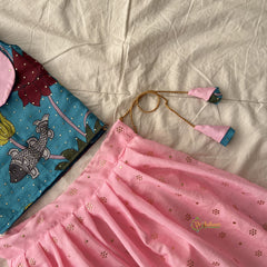 Baby Pink & Firosa Colour Indian Traditional Girls Lehenga Set -VS3754