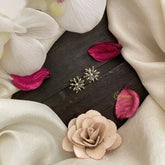 Vriksham Tiny Floral Studs-Black-G16702