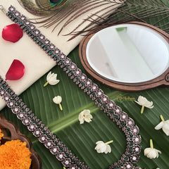 Vriksham Antique Finish Manga Long Kemp Stone Neckpiece-Red Green & White-G19713