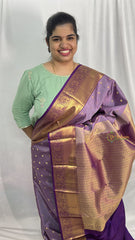 Lavender Vairaoosi Korvai Pure Silk Saree - VS3997