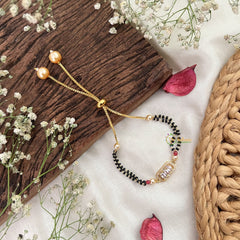 Vriksham Ractangular AD Stone Style with Three Stone Mangalsutra Bracelet-G18795