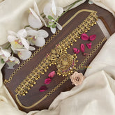 Vriksham Premium Peacock Pendant Chain Bridal Hip Chain-Gold Bead-G17628