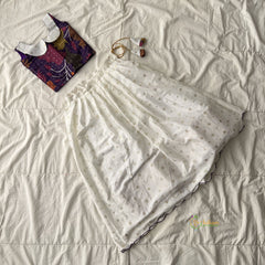 White & Purple Colour Indian Traditional Girls Lehenga Set -VS3757