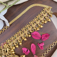 Vriksham Premium Peacock Pendant Chain Bridal Hip Chain-Gold Bead-G17628