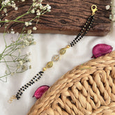 Vriksham AD Stone Floral With Two Drop Mangalsutra Bracelet With Gold Plating-G18779