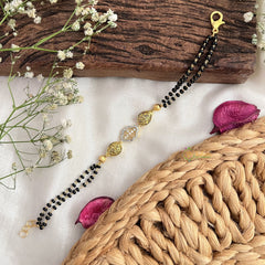 Vriksham AD Stone Floral With Two Drop  Mangalsutra Bracelet With Gold Plating-G18779