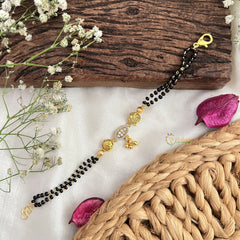 Vriksham AD Stone Oval Shape With Two Gold Plated Mangalsutra Bracelet-G18783