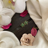 Vriksham Premium Floral Studs-Green-G16660