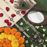 Vriksham South Indian Temple Kemp Floral Pendant 3 Layer Pearl Long Neckpiece-G19716