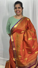 Orange Korvai Pure Silk Saree - VS3979