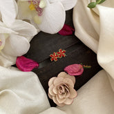 Vriksham Premium Floral Studs-Coral-G16661