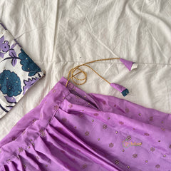 Lavender & White Colour Indian Traditional Girls Lehenga Set -VS3756