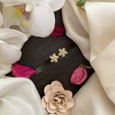 Vriksham Premium Floral Studs-White Pearl-G16670