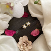 Vriksham Premium Floral Studs-White-G16669