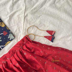 Red & Dark Blue Colour Indian Traditional Girls Lehenga Set -VS3755