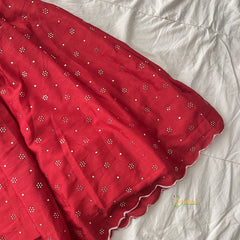 Red & Dark Blue Colour Indian Traditional Girls Lehenga Set -VS3755