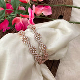 Designer White AD Stone Ganga Jamuna Style Bangle-G13423