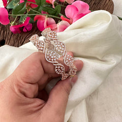 Designer White AD Stone Ganga Jamuna Style Bangle-G13423