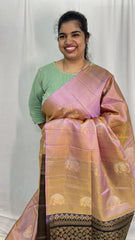 Double Shaded Lavender Kanchi Soft Silk Saree - VS4012