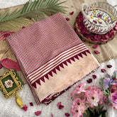 Vriksham Maroon Striped Print Ajrakh Modal Silk Saree-VS4439