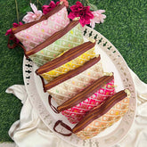 Vriksham Return Gift Hand Bags-Embroidered Zipper Purse With Thread Work-6 Pieces Set-RG364