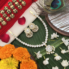 Vriksham Classic temple Round Design Attigai Style Short Neckpiece-Pearl-G19728