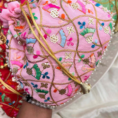 Vriksham Classic Floral Bandhani Print Potli Bags-6 Pieces Set-RG367